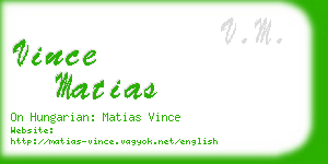 vince matias business card